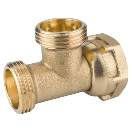 Té laiton écrou tournant Male Male Femelle 3/4