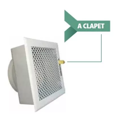 Bouche Façade Réglable Clapet Blanc 170x170