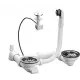 Bonde à panier automatique 2 cuves D114 Bouton Rotatif 1 Bac NICOLL -