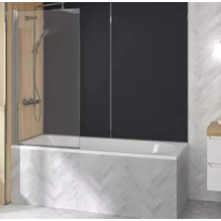 Pare bain SAMOA pivotant chrome Verre Transparent KINEDO