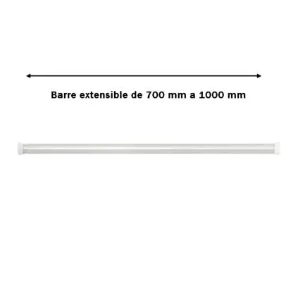 Barre de Rideau douche Blanche Extensible 70 - 100 cm D28 mm