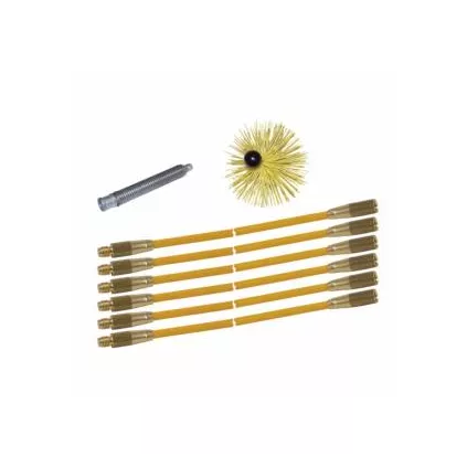Kit Canne de ramonage 9m hérisson rilsan Ø125 Complet