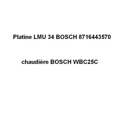 Platine LMU 34 WBC25C pour chaudière CONDENS 87168443570