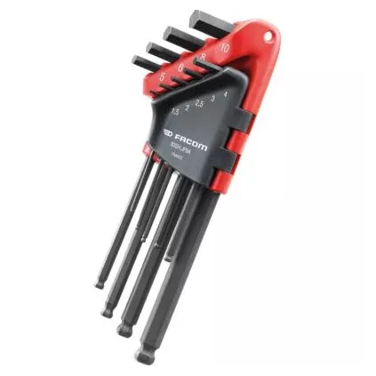 Jeu de 9 cles 6 pans Males longues Facom