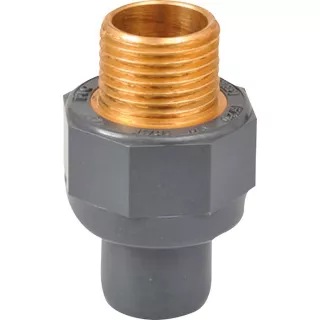 Raccord pvc pression à coller mixte embout laiton male