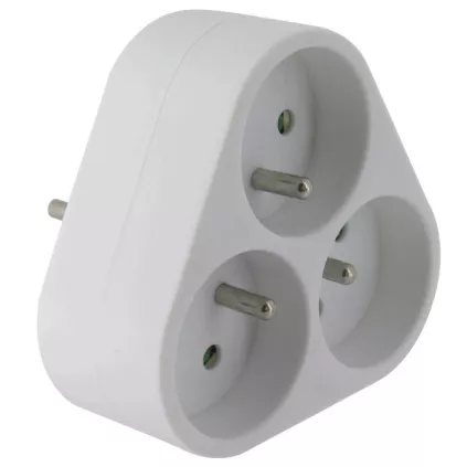 Fiche Multiprise En façade 3 x 2+ T