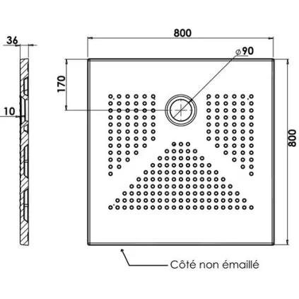 Receveur de douche céramique ultra plat 80x80x3.5 cm