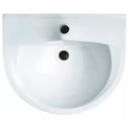 Lavabo Suspendu Blanc Semi-colonne NF 60x50cm