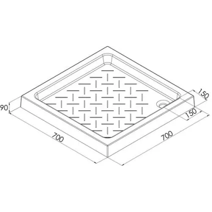 Receveur de douche céramique 70x70x9 cm