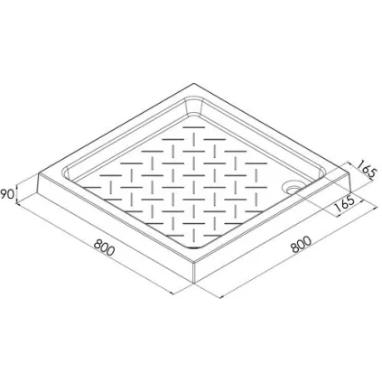Receveur de douche céramique 80x80x9 cm
