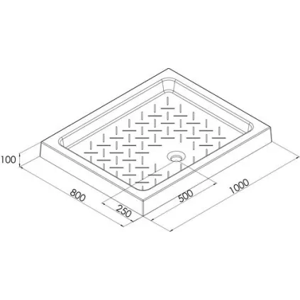 Receveur de douche céramique 100x80x10 cm