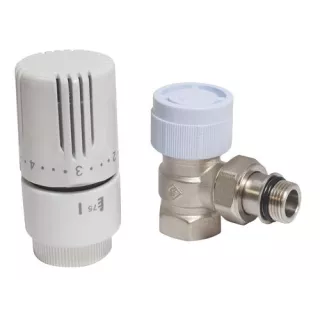 Kit robinet Thermostatique équerre 3/4 (20x27) Tête 190 Ayor