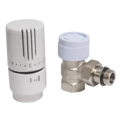 Kit robinet Thermostatique équerre 3/4 (20x27) Tête 190 Ayor