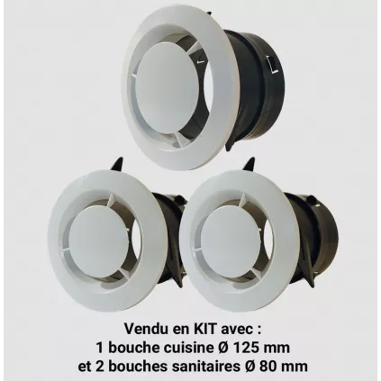 Vmc simple Flux City Air avec 3 bouches VMC DMO
