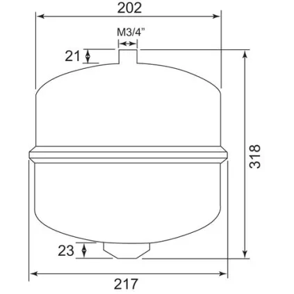 Vase expansion chauffage 8 Litres cylindrique Ayor