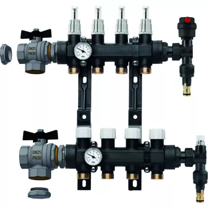 Collecteur Plancher Chauffant Synthèse Polymère Avec vanne