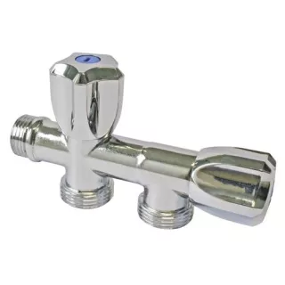 Robinet machine à laver double en ligne a clapet