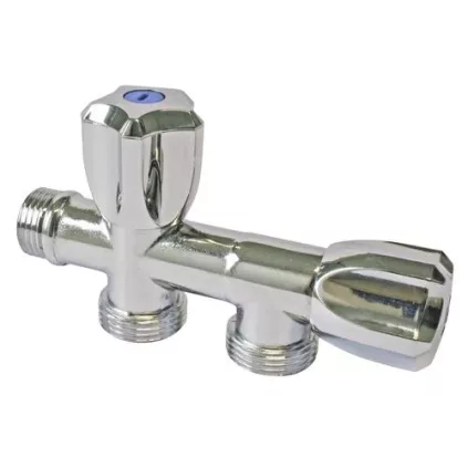 Robinet machine à laver double en ligne a clapet