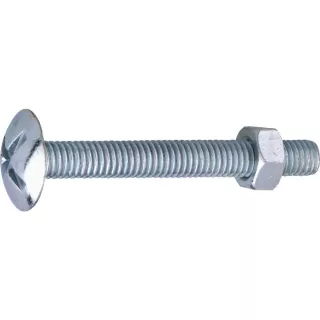 Boulon poêlier Tête large ronde Acier zingué 8 mm 100 Pièces