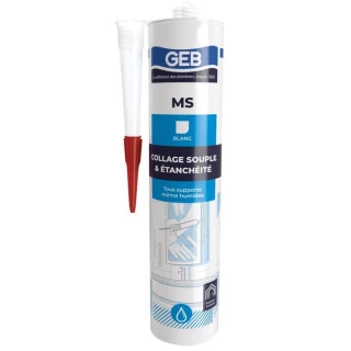 GEB MS Cartouche Mastic à Prise Rapide Blanc GEB