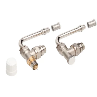 Kit Robinet Equerre +Coude PER Sertir 12 DANFOSS 013G2192