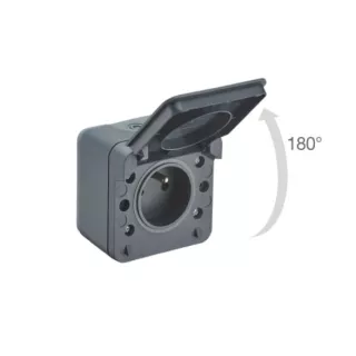 Prise de courant Cyclone 2P+T 16 A Anthracite