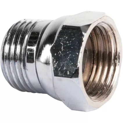 Raccord laiton droit chromée MF ecrou libre 15x21