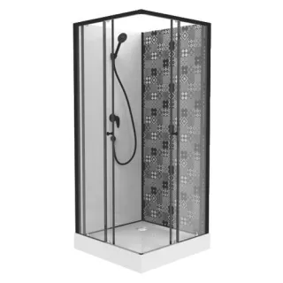 Cabine de douche Accès Angle Porte coulissante 90x90 ONDEE