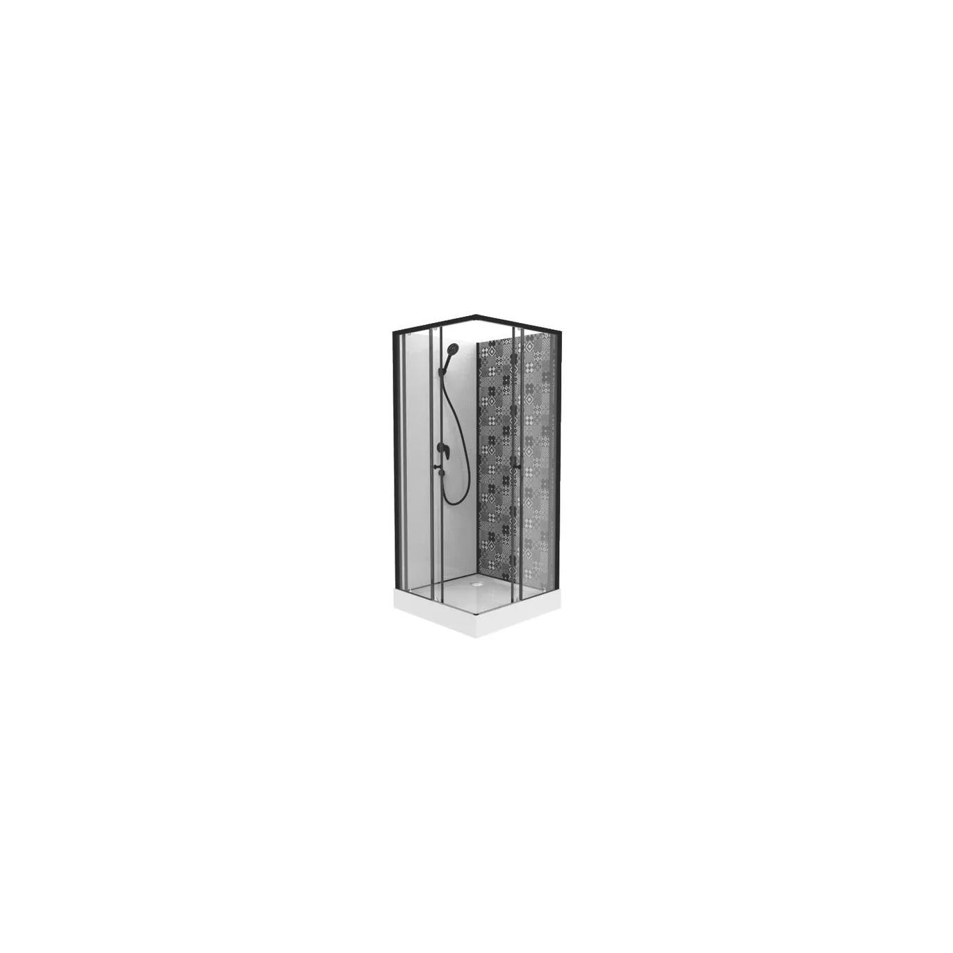 Cabine de douche Accès Angle Porte coulissante 90x90 ONDEE