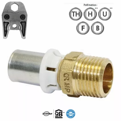 Raccord multicouche à sertir Male - ECO-BRICOLAGE