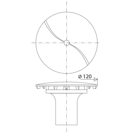Capot Bonde Douche ABS 116 mm VALENTIN