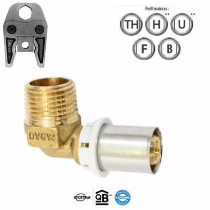 Coude multicouche à sertir laiton Male SOMATHERM - AYOR