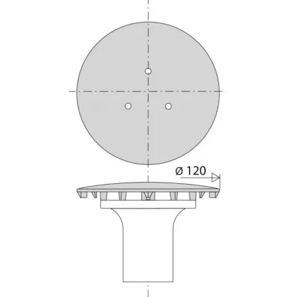 Capot pour receveur percé en Ø 90 mm