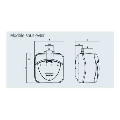 Chauffe eau ANDRIS LUX ECO 15U PRO Sous EVIER