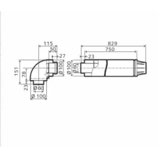 Kit Ventouse Horizontale Condensation gaz 60/100 - eco-bricolage