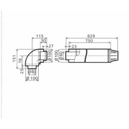 Kit Ventouse Horizontale Condensation gaz 60/100 - eco-bricolage