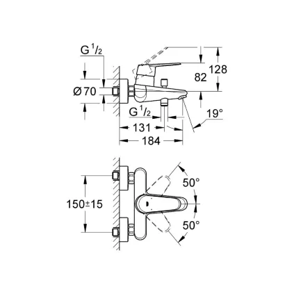 Mitigeur Bain Douche EUROSTYLE Cosmopolitain 33591002
