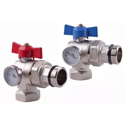 Kit Vanne Coudé avec Manomètre PCBT Chromé SOMATHERM