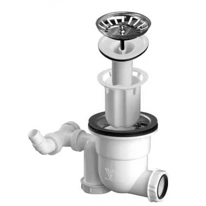 Siphonette EVIER D90 1 Cuves Avec Trop Plein