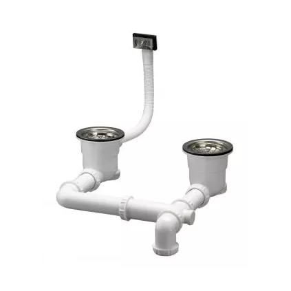 Siphonette EVIER D90 2 Cuves Avec Trop Plein VALENTIN eco-bricolage.com