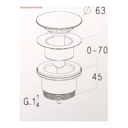 Bonde Universel Laiton chromée Luxe L32UM