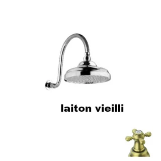 Douche de Tête 1866 + Bras 1866 Laiton Veilli GROBER GRB