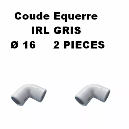 SACHET DE 2 COUDES EQUERRES IRL D16MM GRIS