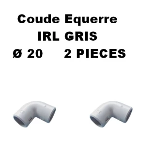 SACHET DE 2 COUDES EQUERRES IRL D20MM GRIS