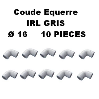 SACHET DE 10 COUDES EQUERRES IRL D16MM GRIS