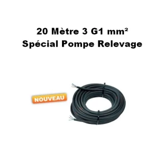 20 Mètres Cable 3G 1 mm² Spécial pompe Jusqu 1.1 KW JETLY