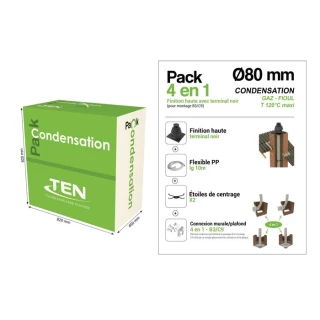 Pack condensation 4 en 1 B3/C9 D 80 mm - Terminal noir 444496 TEN
