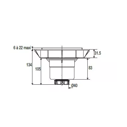 Quadratto Cadre et Capot Métal Sortie Vertical