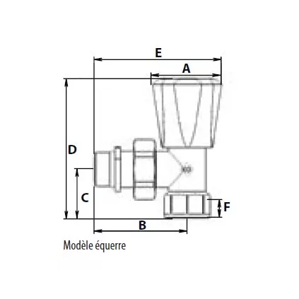 Robinet Radiateur Equerre Manuel 1/2 SOMATHERM