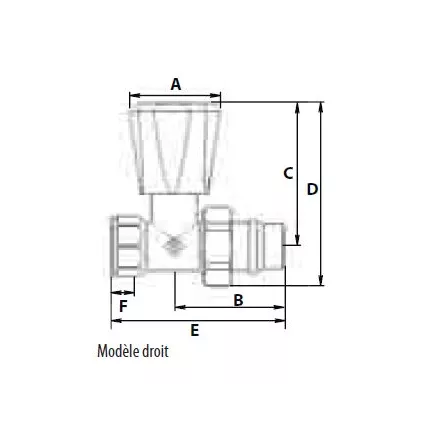 Robinet Radiateur Droit Manuel 3/4 SOMATHERM